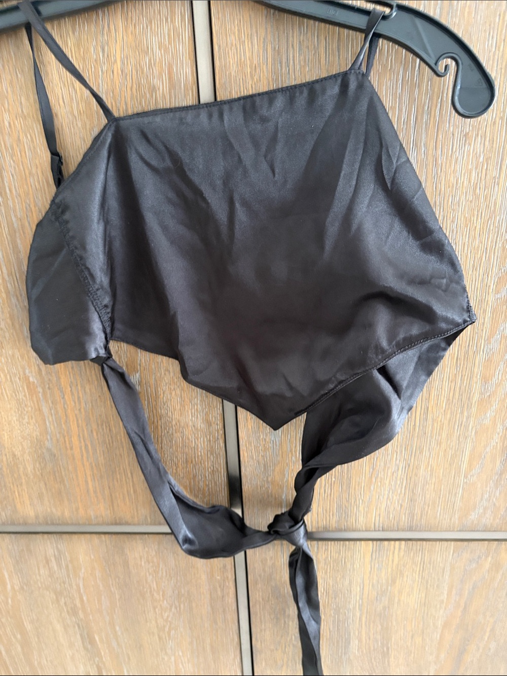 Girls' Black Satin Tie-Back Camisole Top